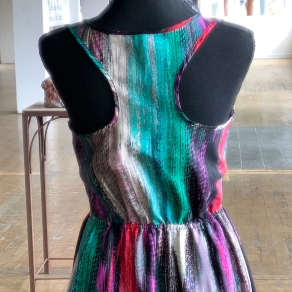 Purple blue, pink and black High-low Razorback dress - Picture 6 of 11